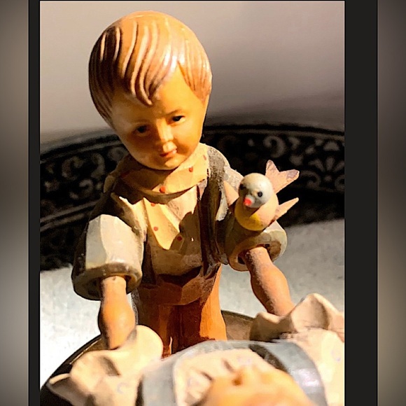 Vintage Wooden Reuge Music Box Dancing Children Love Story-🎶Love Me Tender - Picture 3 of 6